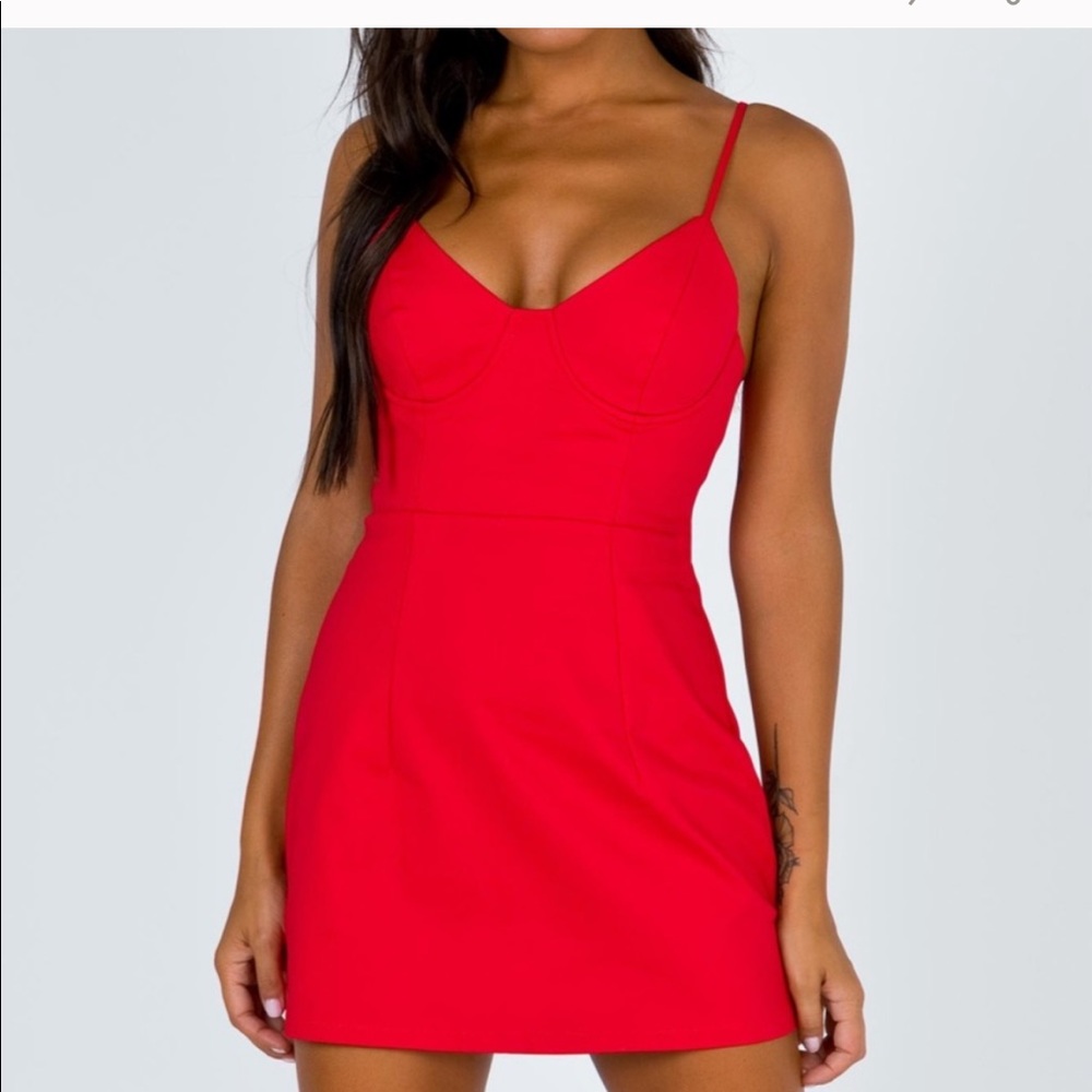 Princess Polly Red Novella Mini Dress